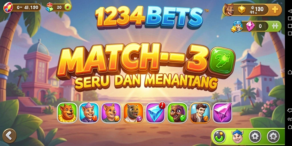 Tampilan gameplay 1234BETS yang menarik dan penuh warna.