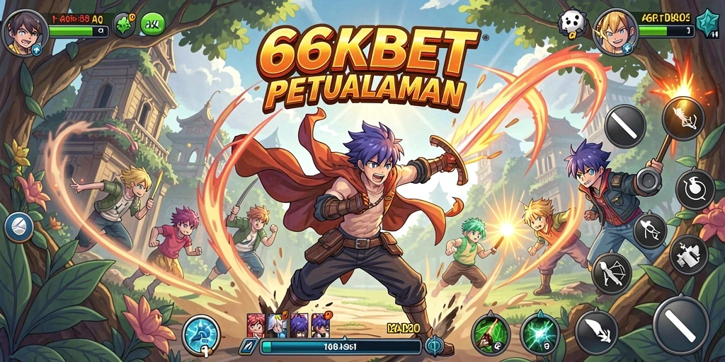 Tampilan gameplay <strong>66KBET</strong> yang menakjubkan dengan karakter Anime.