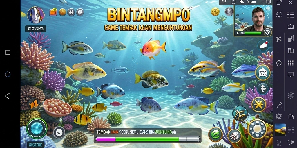 Gameplay seru BINTANGMPO dengan grafik ikan yang menakjubkan.