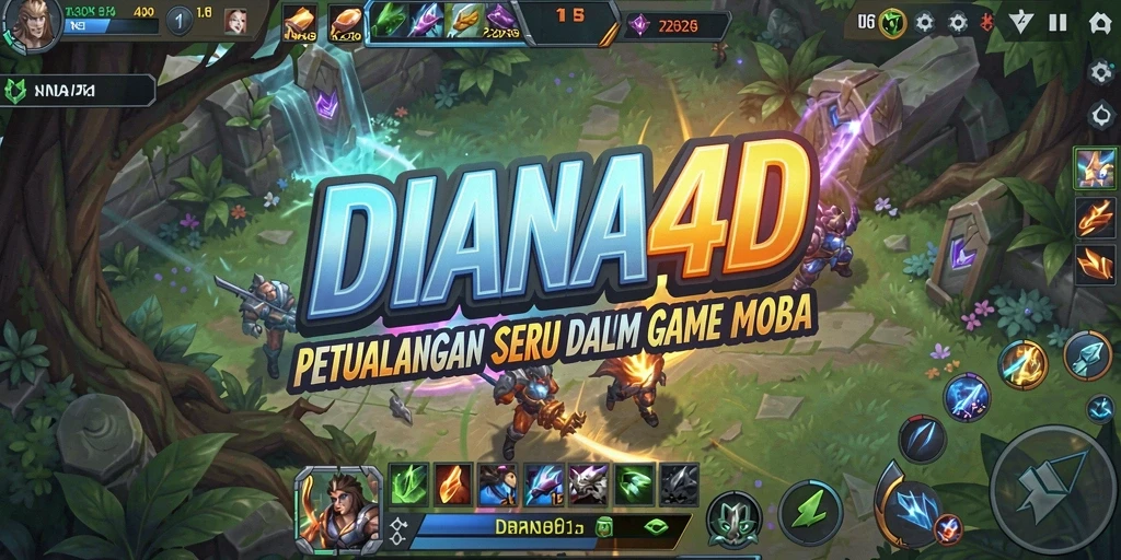 Tampilan gameplay mendebarkan dari DIANA4D yang menunjukkan pertarungan tim di arena.