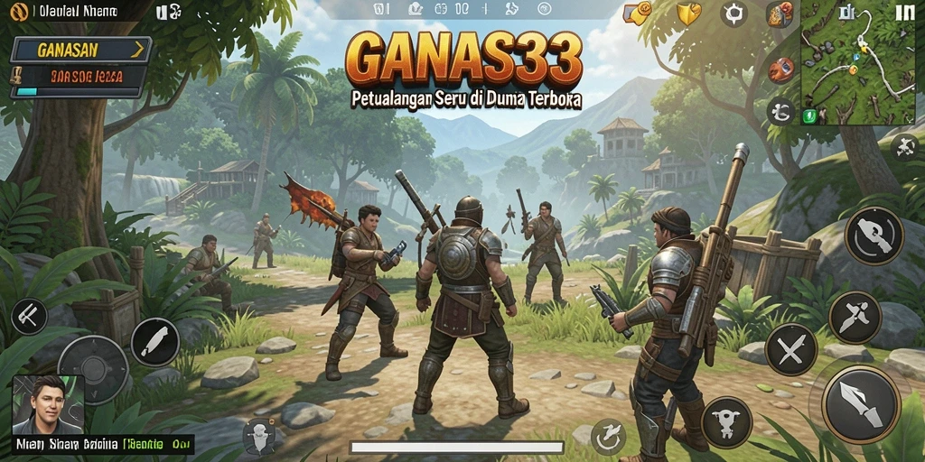 Tampilan gameplay <strong>GANAS33</strong> dalam dunia terbuka yang luas dan indah.