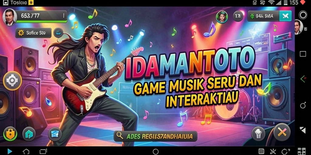 Tampilan gameplay IDAMANTOTO dengan berbagai tantangan musik.