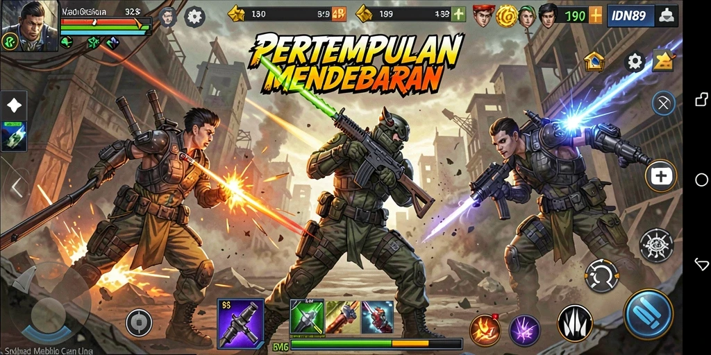 Screenshot IDN89 menampilkan aksi pertempuran seru dan grafis menawan.