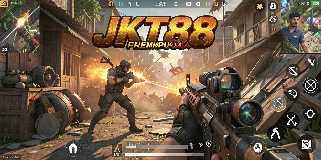 Tampilan gameplay intens dari JKT88 dengan adegan pertempuran yang mendebarkan.