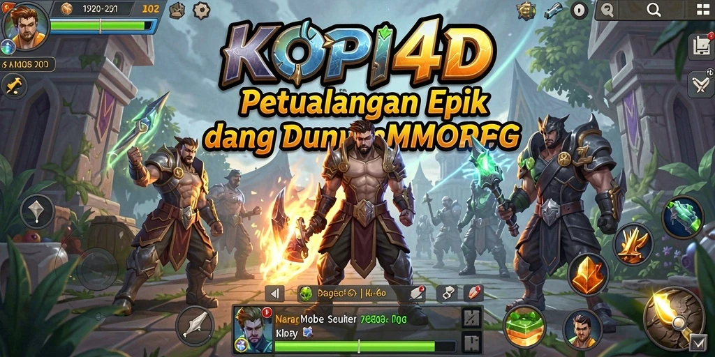 Screenshot gameplay KOPI4D yang menampilkan pertarungan epik dalam dunia fantasi.