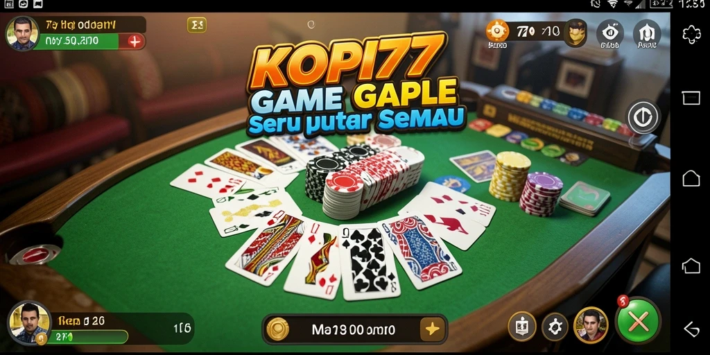Tampilan screenshot KOPI77 menampilkan serunya permainan Gaple.