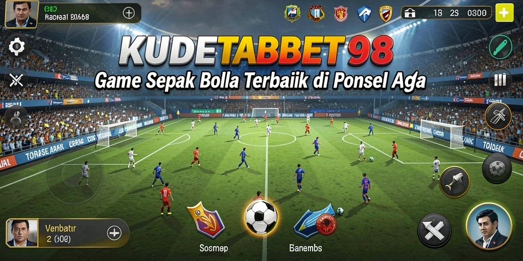 Screenshot menunjukkan pertandingan sepak bola seru di KUDETABET98.