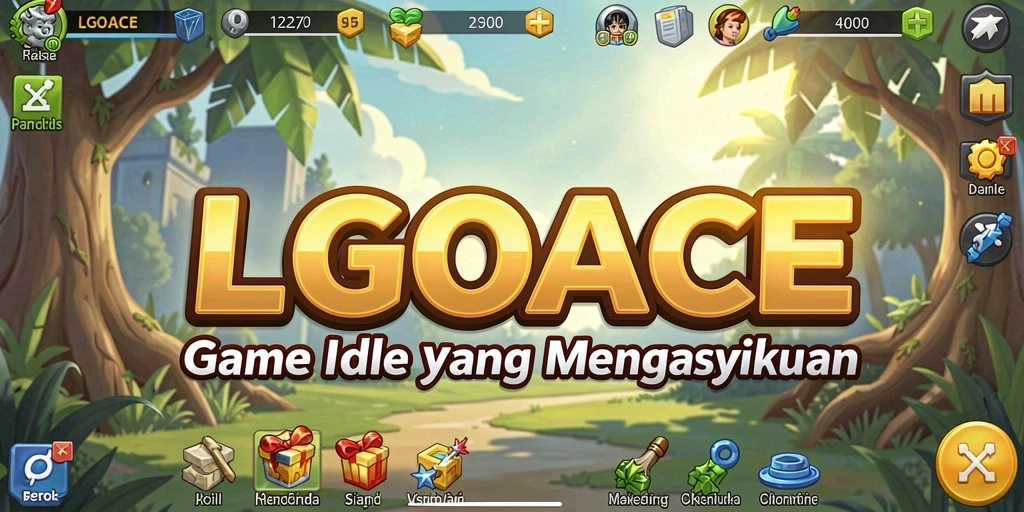 Screenshot gameplay LGOACE yang menunjukkan kemajuan karakter dengan grafik memukau.