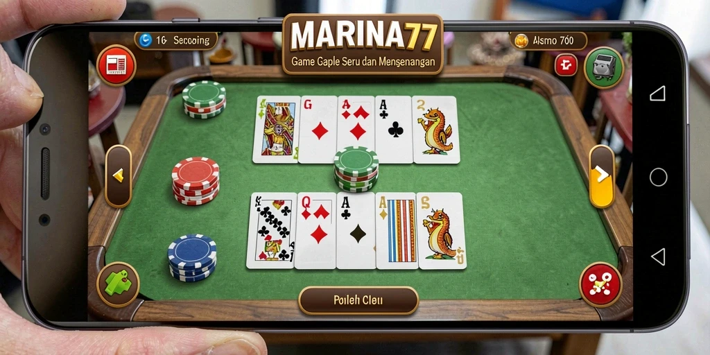 Tampilan gameplay seru dalam MARINA77, permainan Gaple yang menarik.