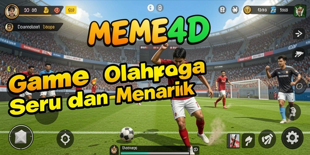 Tampilan seru saat bermain game olahraga di MEME4D.