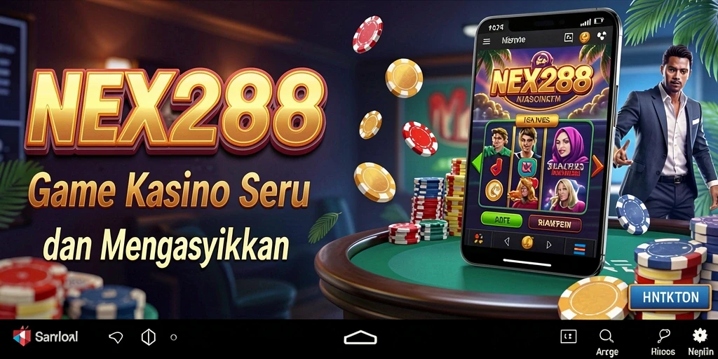 Screenshot utama NEX288 menampilkan gameplay Kasino yang menegangkan.