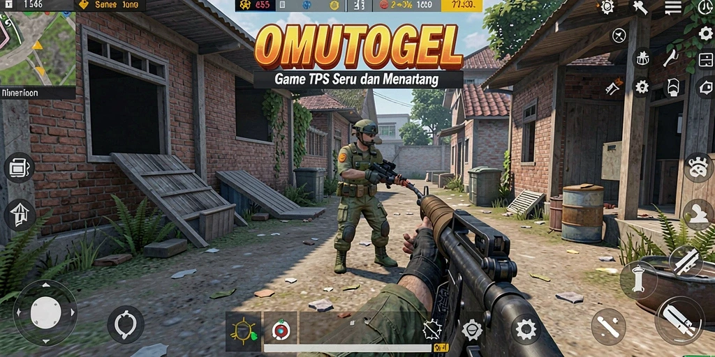Tampilan gameplay seru dalam OMUTOGEL dengan aksi TPS yang mendebarkan.