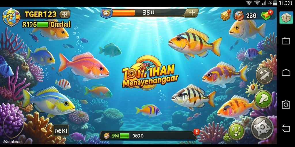 Gameplay seru Tembak Ikan dengan berbagai senjata.