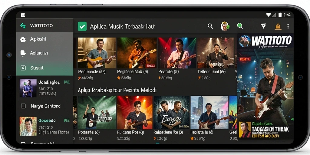 Tampilan antarmuka WATITOTO saat bermain musik dengan teman-teman.
