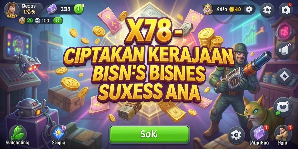 Tampilan menyerupai peta bisnis yang menampilkan berbagai pilihan manajemen.